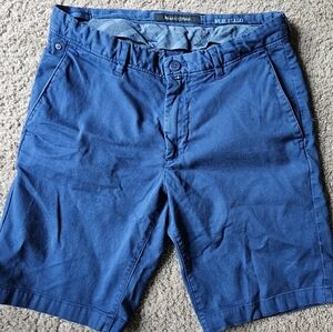 Blue Flat Front Shorts with Lightweight Design